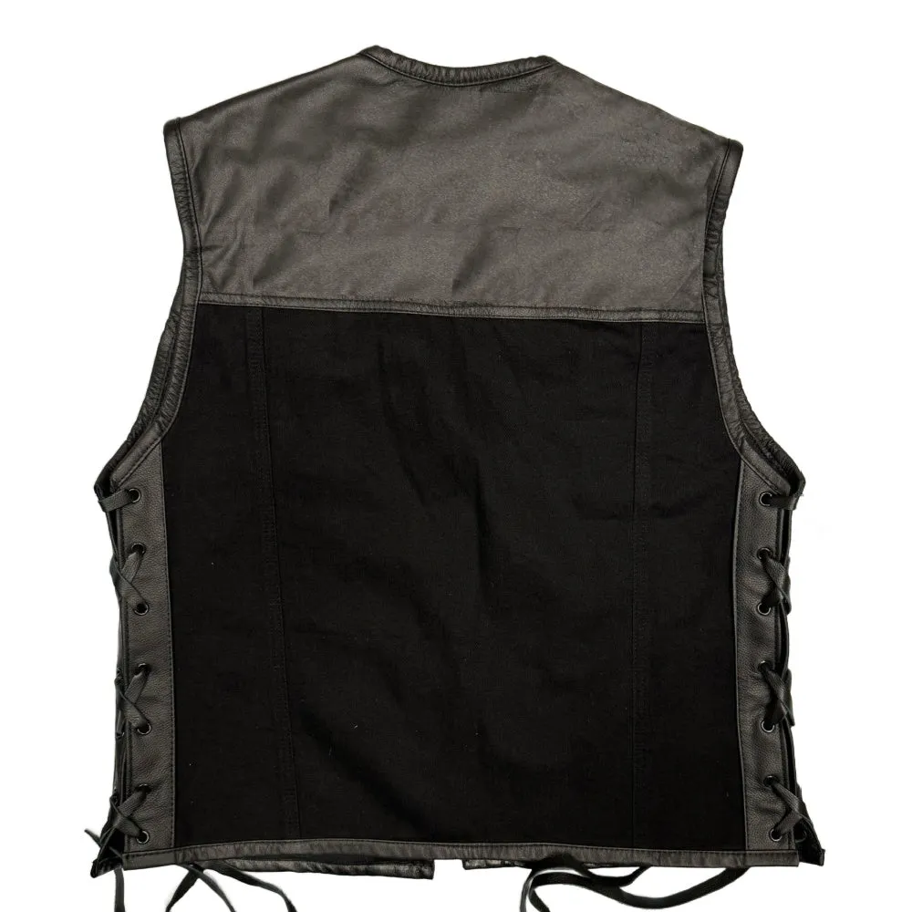 Legendary Black Demo Denim Leather Motorcycle Vest sold by Legendary USA product image thumbnail 2