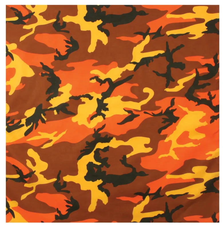 Colored Camo Bandana - Savage Orange Camo by Rothco sold by Legendary USA