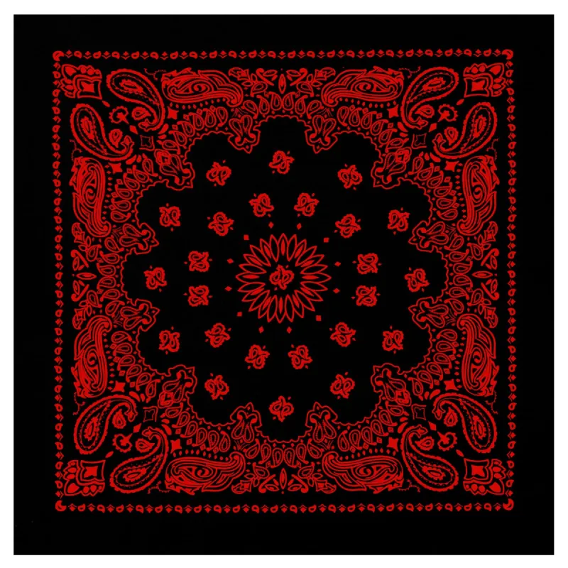 Trainmen Paisley Bandana - 22" X 22" - Black / Red by Rothco sold by Legendary USA