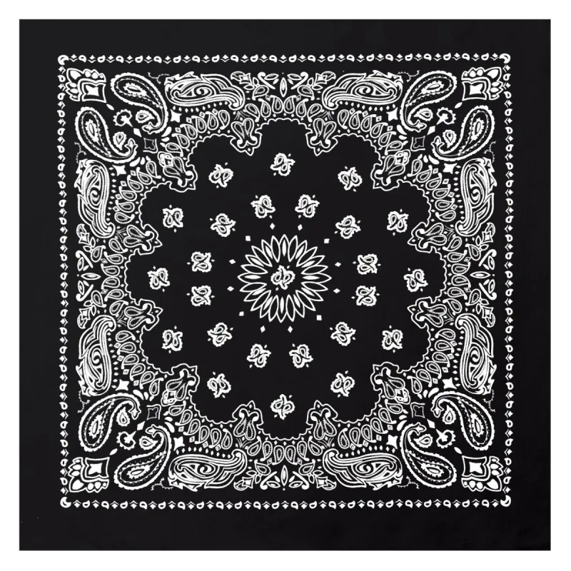Trainmen Paisley Bandana - 22" X 22" - Black by Rothco sold by Legendary USA