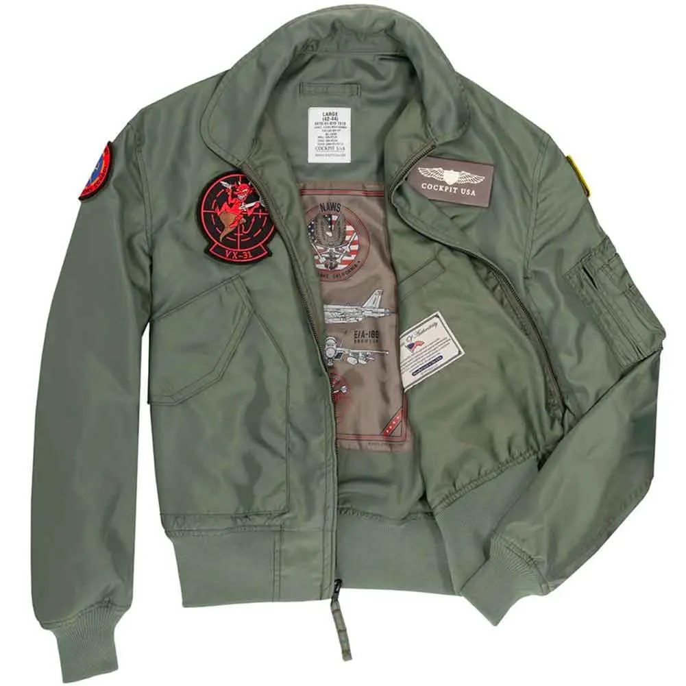Cockpit USA Mens Movie Heroes Top Gun Nylon Flight Jacket sold by Legendary USA product image thumbnail 4