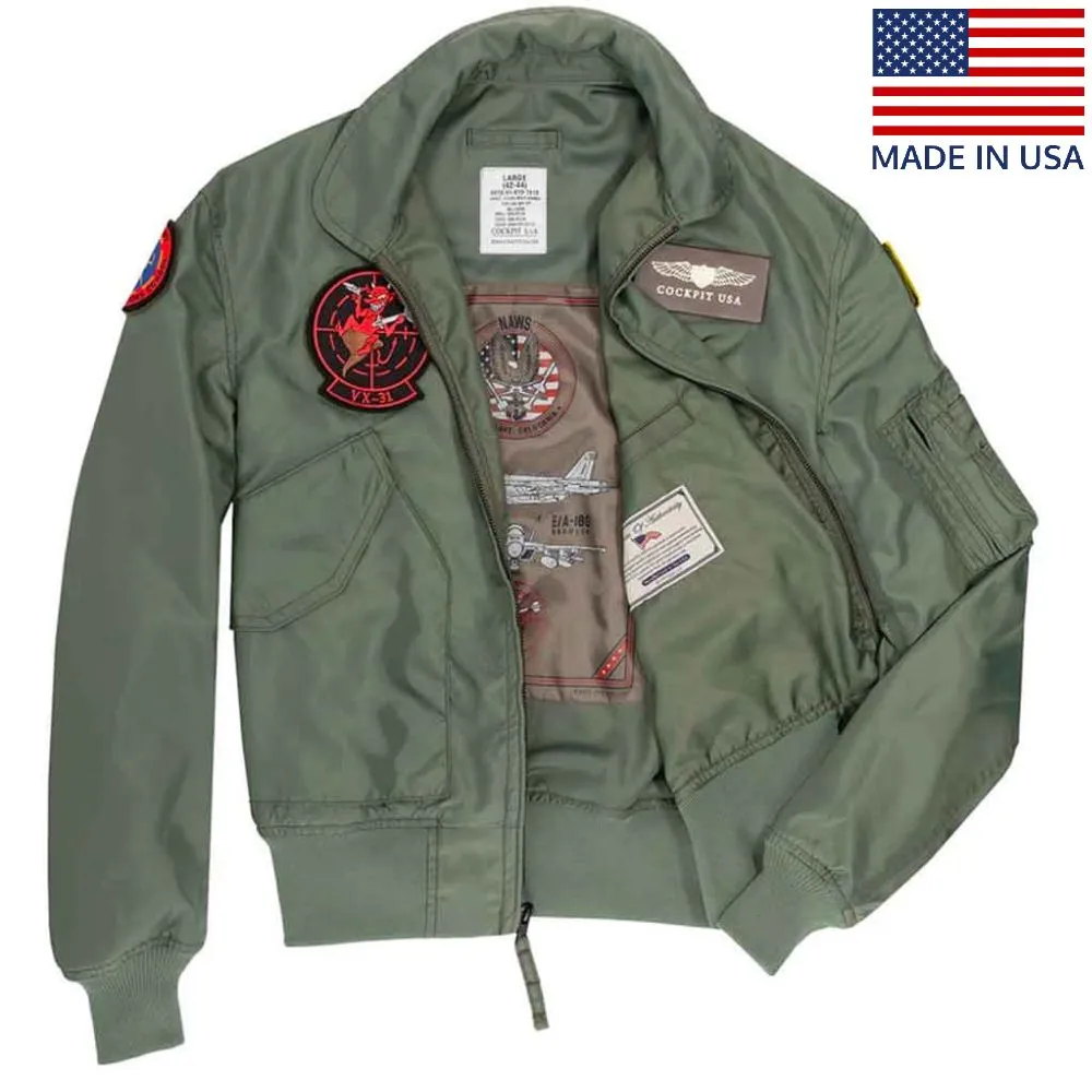 Cockpit USA Mens Movie Heroes Top Gun Nylon Flight Jacket sold by Legendary USA