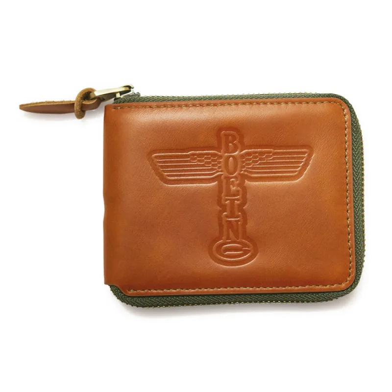 Red Canoe Boeing Leather Zip Wallet sold by Legendary USA