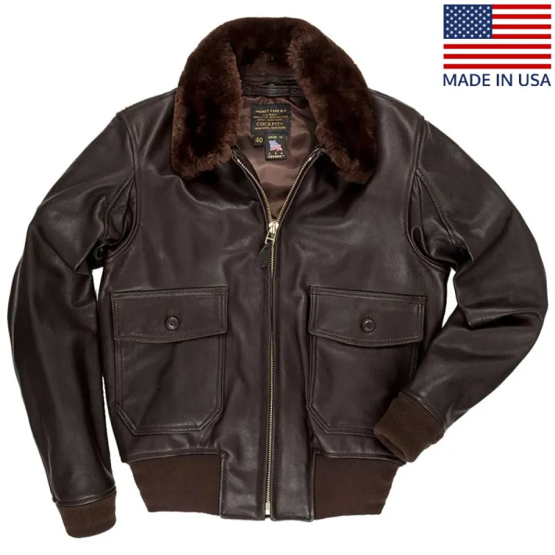 Cockpit USA Men's Modified G-1 Goatskin Leather Flight Jacket SIZE 44 - Final Sale Ships Same Day sold by Legendary USA