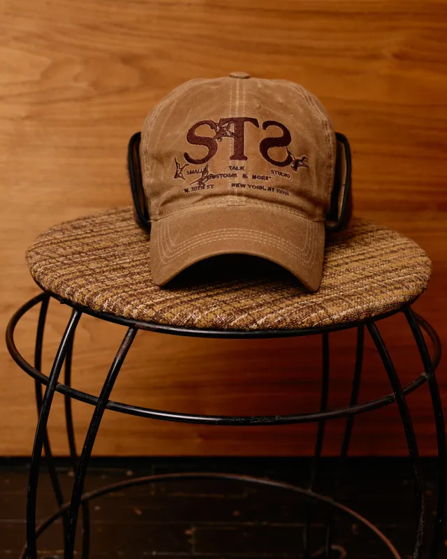 Waxed Cotton Earflap Cap: Brown made by Small Talk Studio