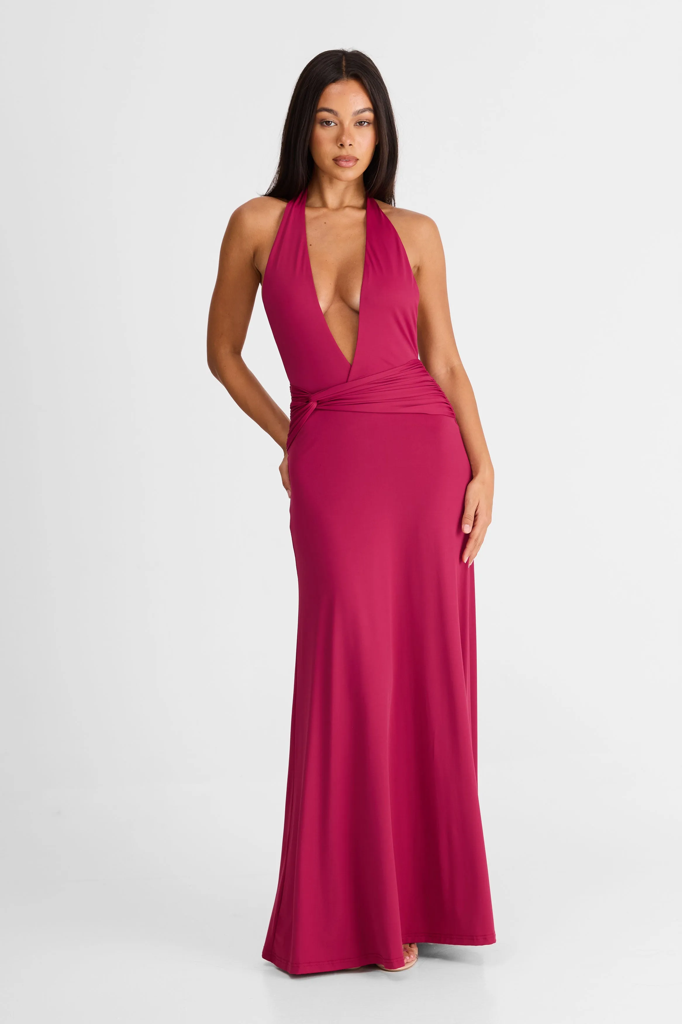 Antoinette Maxi Dress Berry sold by Sasha Therese