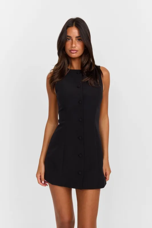 Melody Mini Dress Black made by Sasha Therese