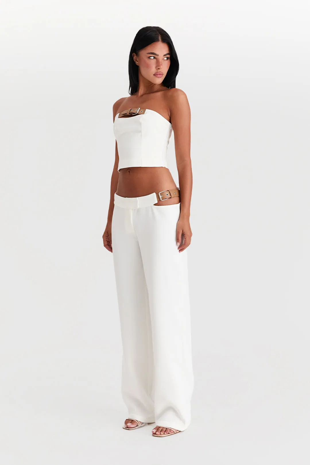Lucia Pants White sold by Sasha Therese
