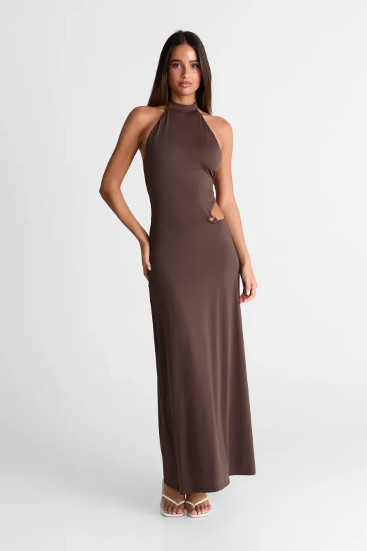 Aurora Maxi Dress Chocolate made by Sasha Therese