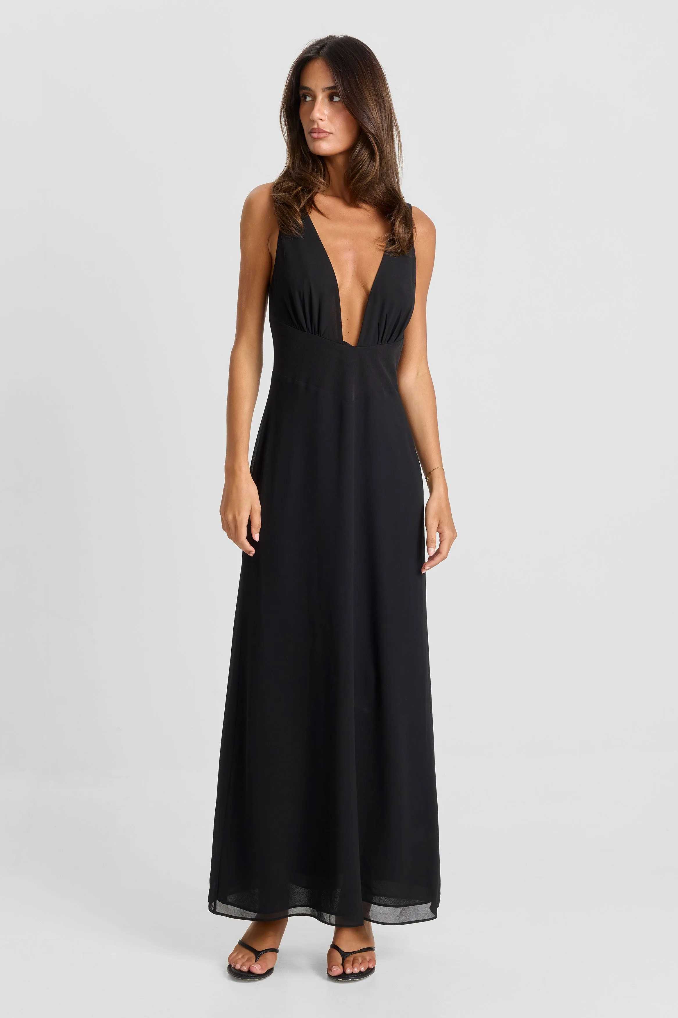 Juno Maxi Dress Black sold by Sasha Therese