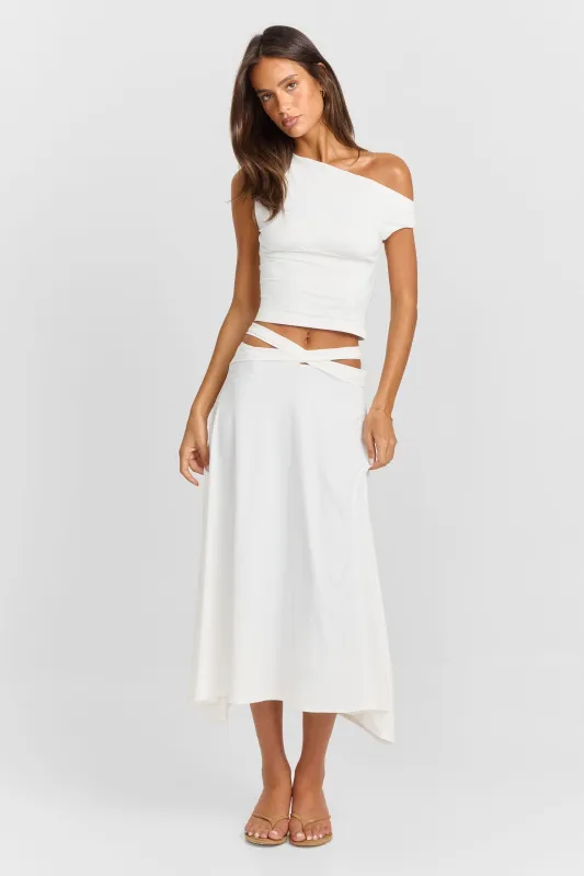 Bloom Maxi Skirt White made by Sasha Therese