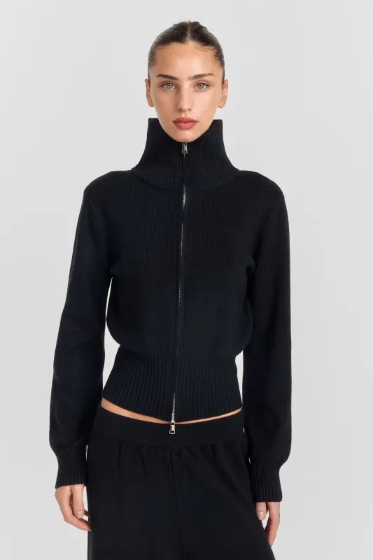 Clarisse Knit Jacket Black made by Sasha Therese
