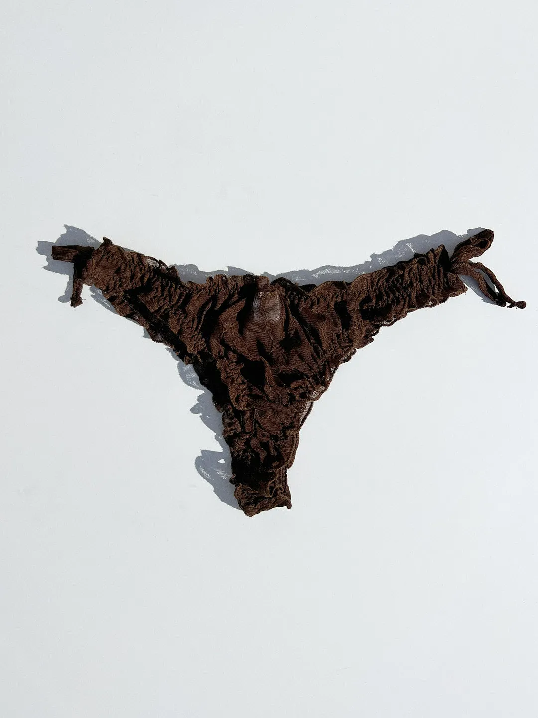 Mariposa Lace Bow Panty - Brown sold by Lisa Says Gah