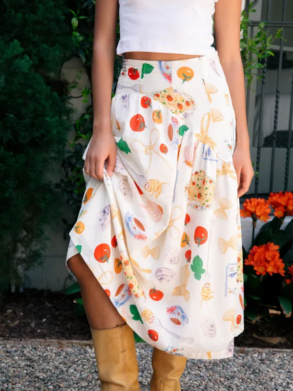 Maeve Midi Skirt - Buon Appetito Ivory sold by Lisa Says Gah