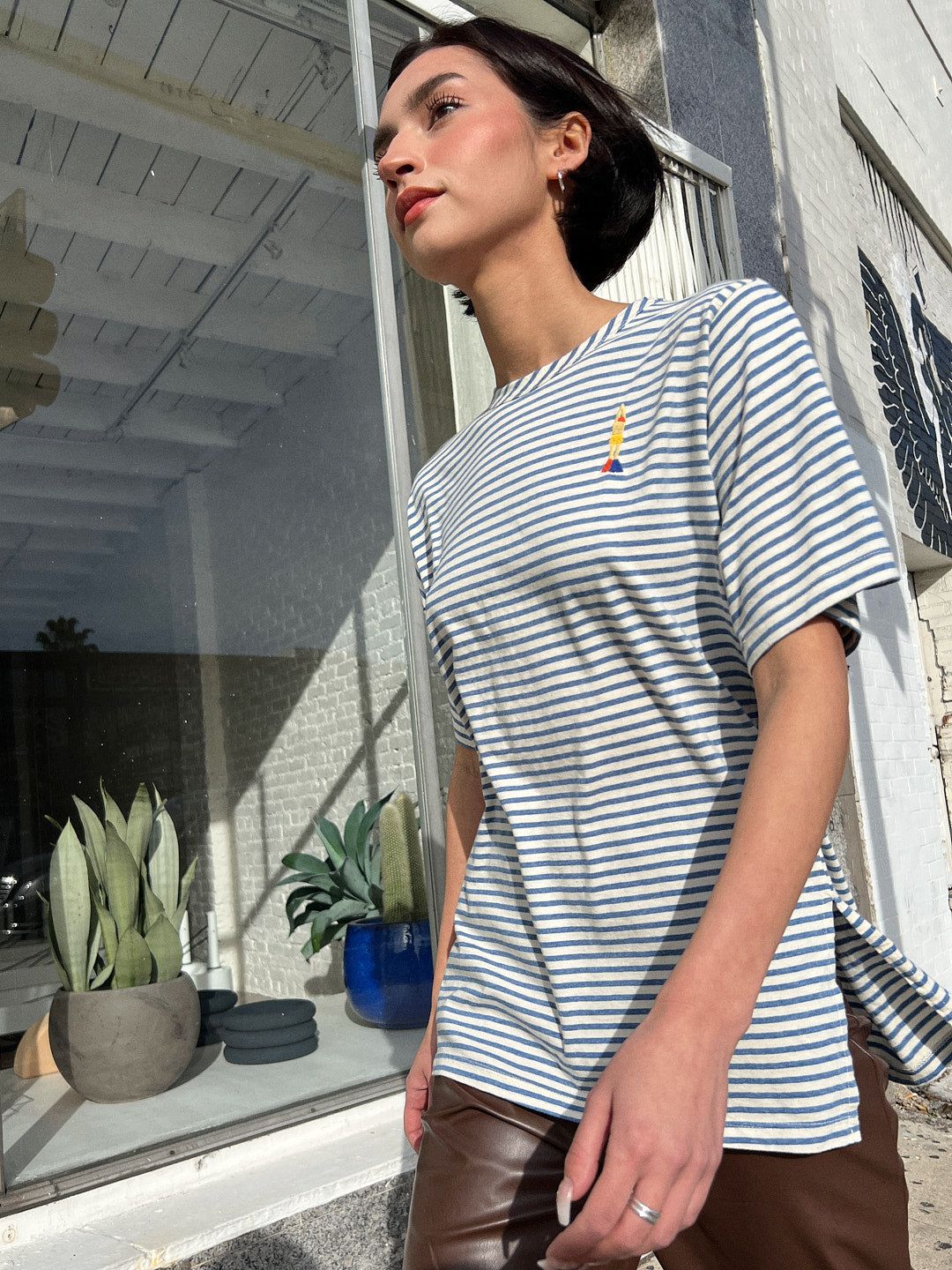 Stripe Oversized T-Shirt - Blue/White sold by Lisa Says Gah product image thumbnail 2