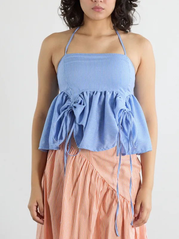 Butterfly Blouse - Azure Pinstripe sold by Lisa Says Gah