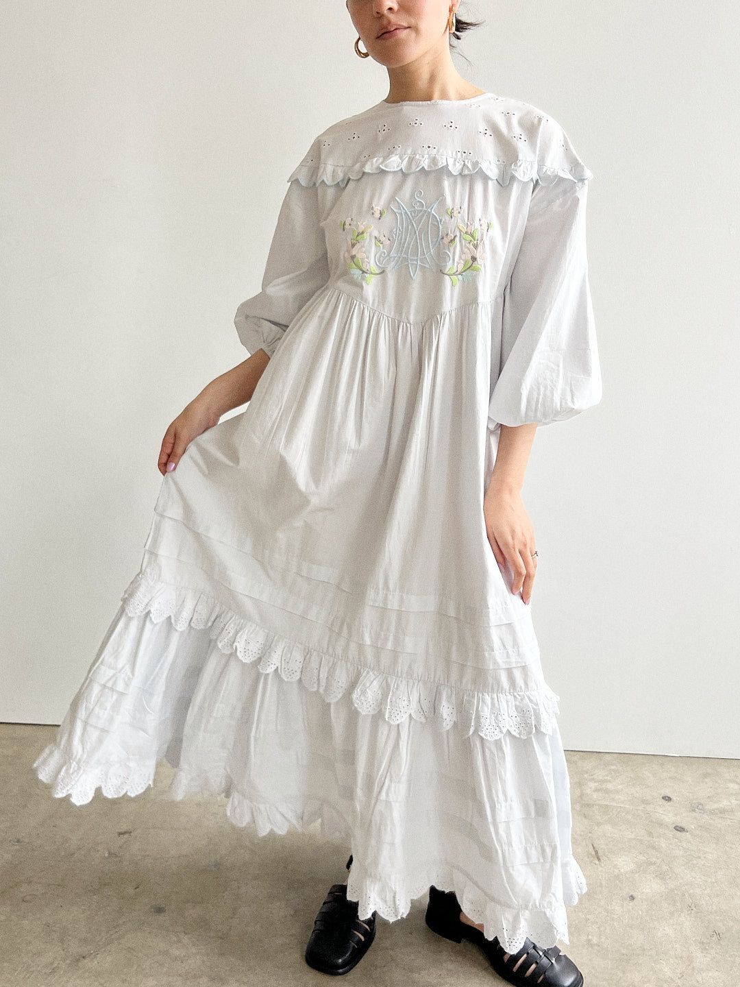 Miriam Broderie Midi - Blue sold by Lisa Says Gah