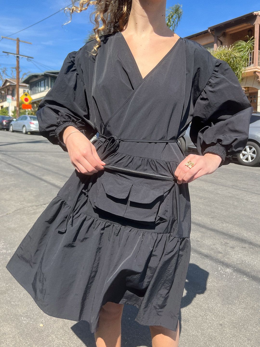 Utility Wrap Dress - Black sold by Lisa Says Gah product image thumbnail 4