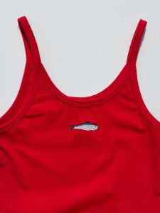 Crop Tank - Cherry/Sardine sold by Lisa Says Gah