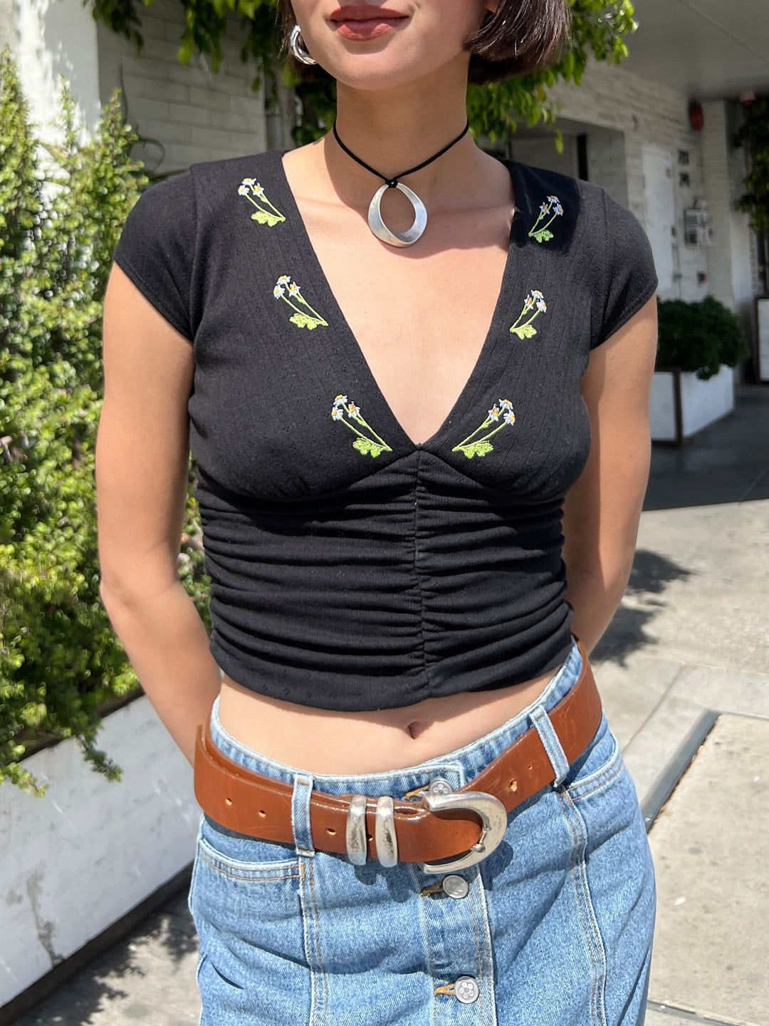 Scarlett Top - Black Chamomile sold by Lisa Says Gah product image thumbnail 3