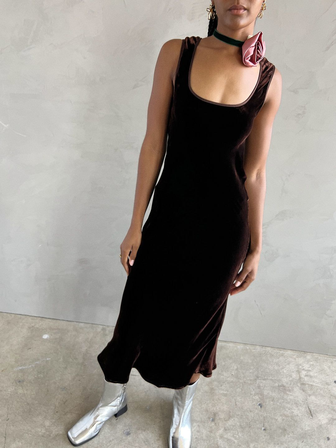 Sienna Dress - Brown Velvet sold by Lisa Says Gah product image thumbnail 4
