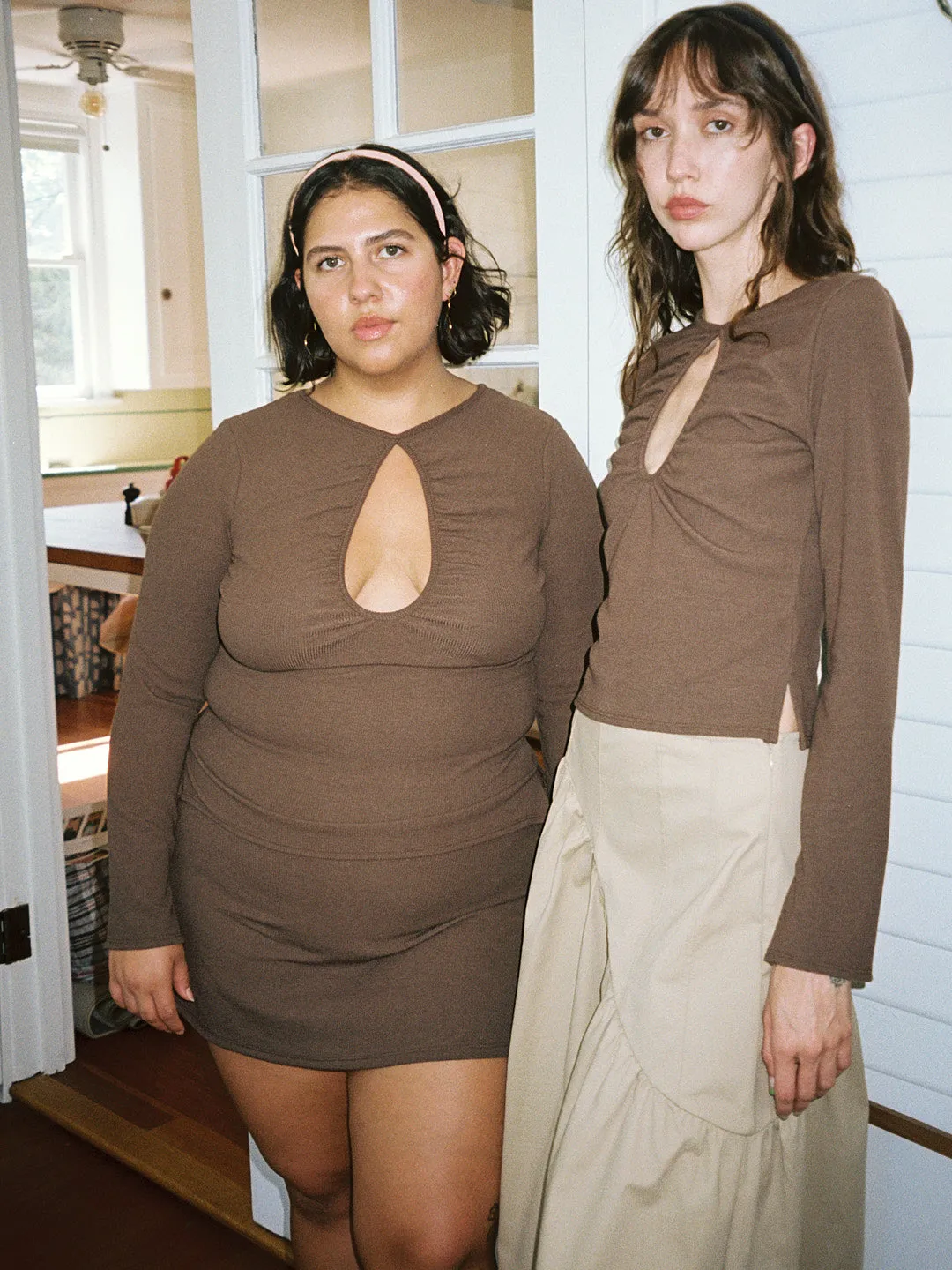 Nora Keyhole Top - Chocolate sold by Lisa Says Gah product image thumbnail 4