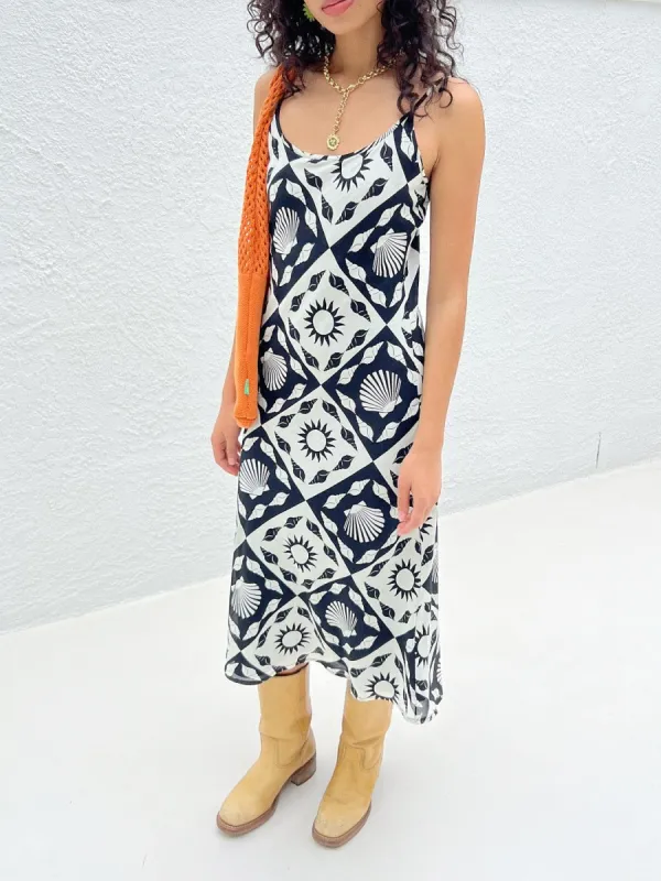 Sofia Slip Dress - Warm Sun Black/Ivory sold by Lisa Says Gah