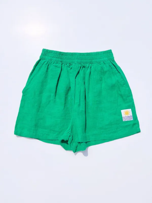 Basic Linen Short - Grass sold by Lisa Says Gah