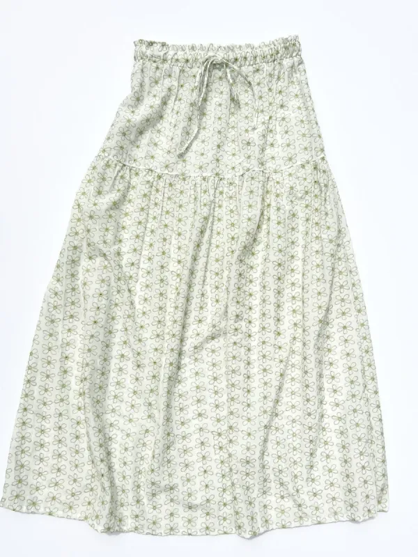 Avalon Midi Skirt - Leaf Floral Eyelet sold by Lisa Says Gah