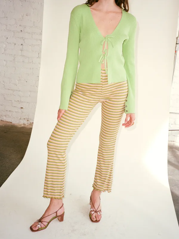 Amelie Flare Legging - Green Stripe sold by Lisa Says Gah