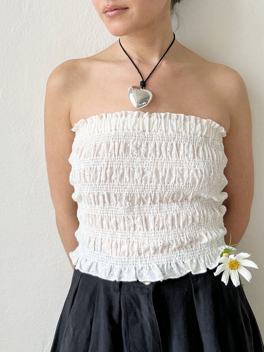 Greer Smocked Top - Milk Eyelet sold by Lisa Says Gah product image thumbnail 4