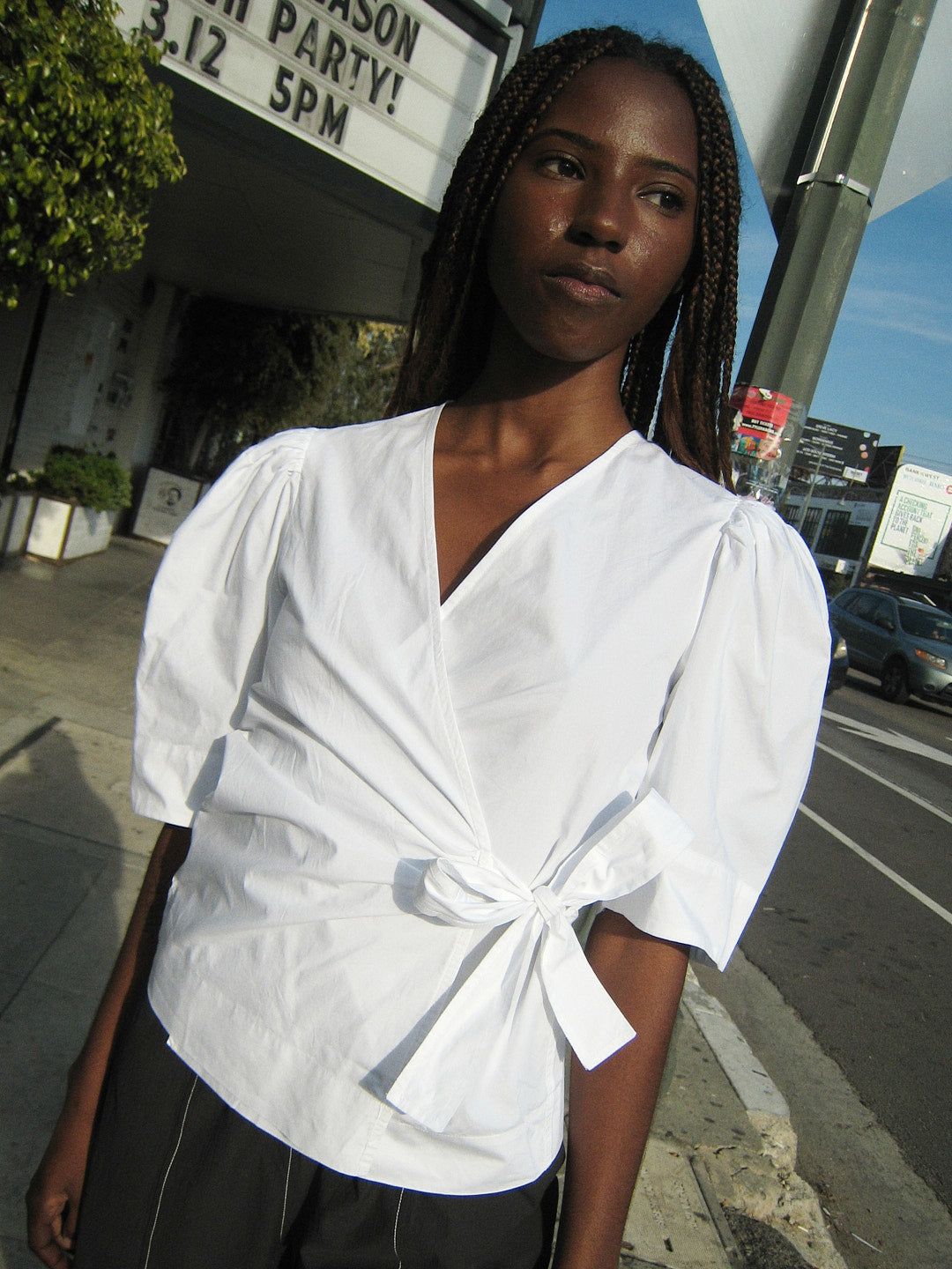 Cotton Poplin Wrap Blouse - Bright White sold by Lisa Says Gah product image thumbnail 5