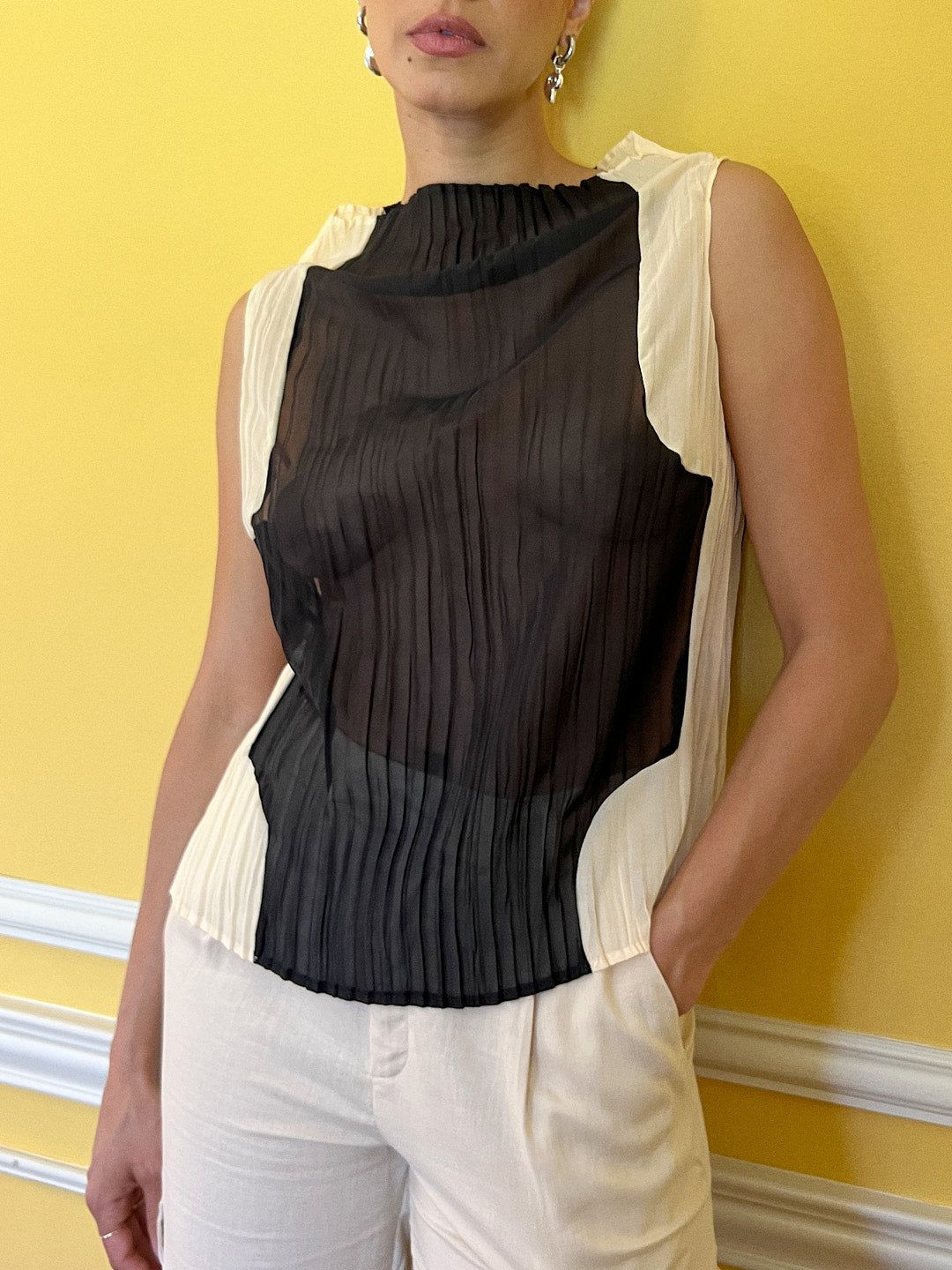 Mockneck Tank - Black/Cream sold by Lisa Says Gah product image thumbnail 2