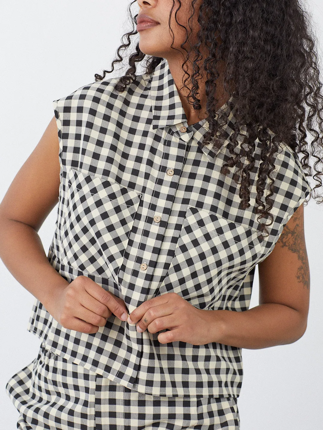 Estelle Button Down - Black Gingham sold by Lisa Says Gah product image thumbnail 4