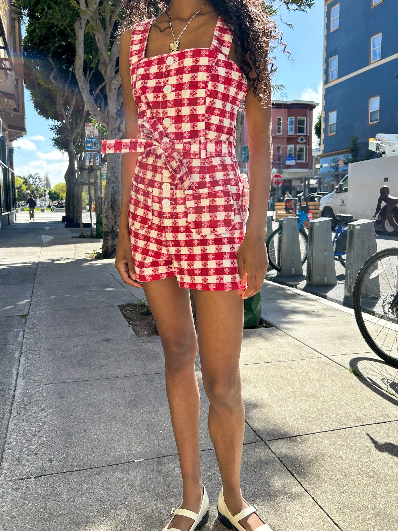 Daisy Romper - Red Tablecloth sold by Lisa Says Gah product image thumbnail 8