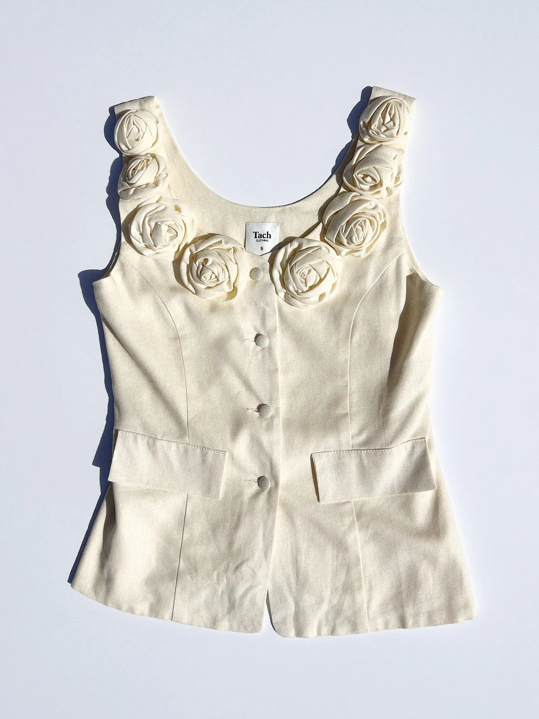 Loire Linen Top - Ivory sold by Lisa Says Gah product image thumbnail 4