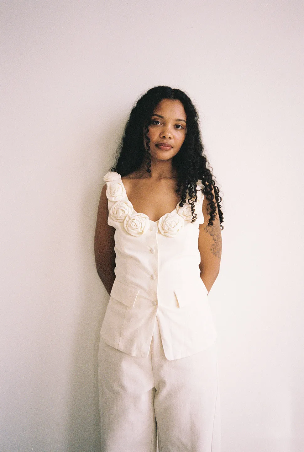 Loire Linen Top - Ivory sold by Lisa Says Gah product image thumbnail 2