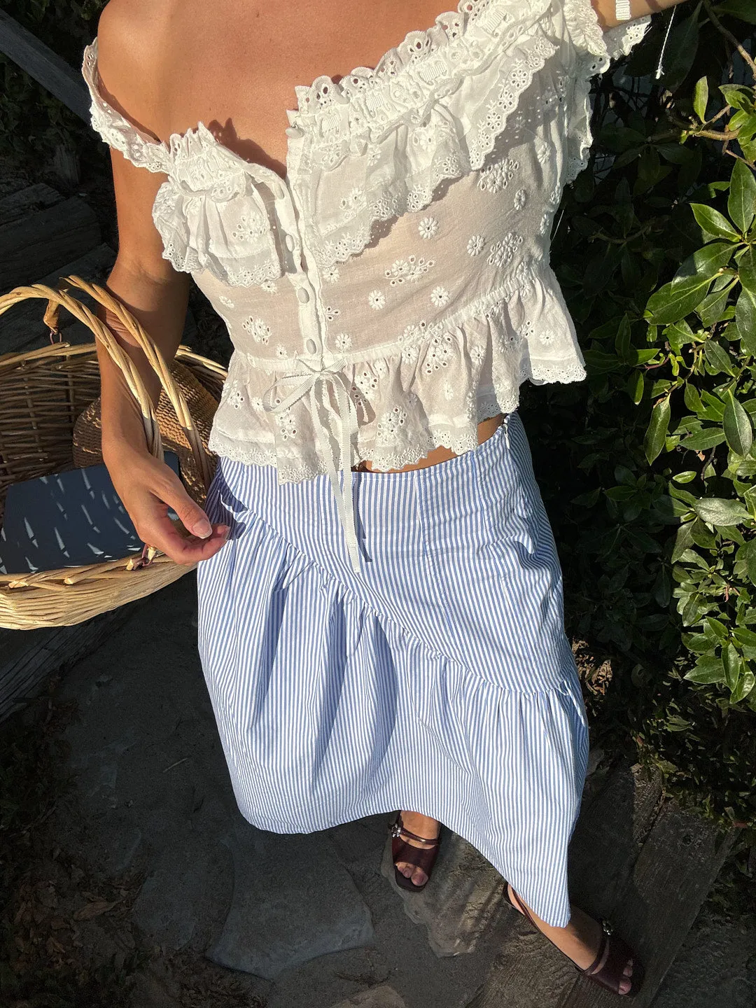 Maeve Midi Skirt - Blue Stripe sold by Lisa Says Gah product image thumbnail 2