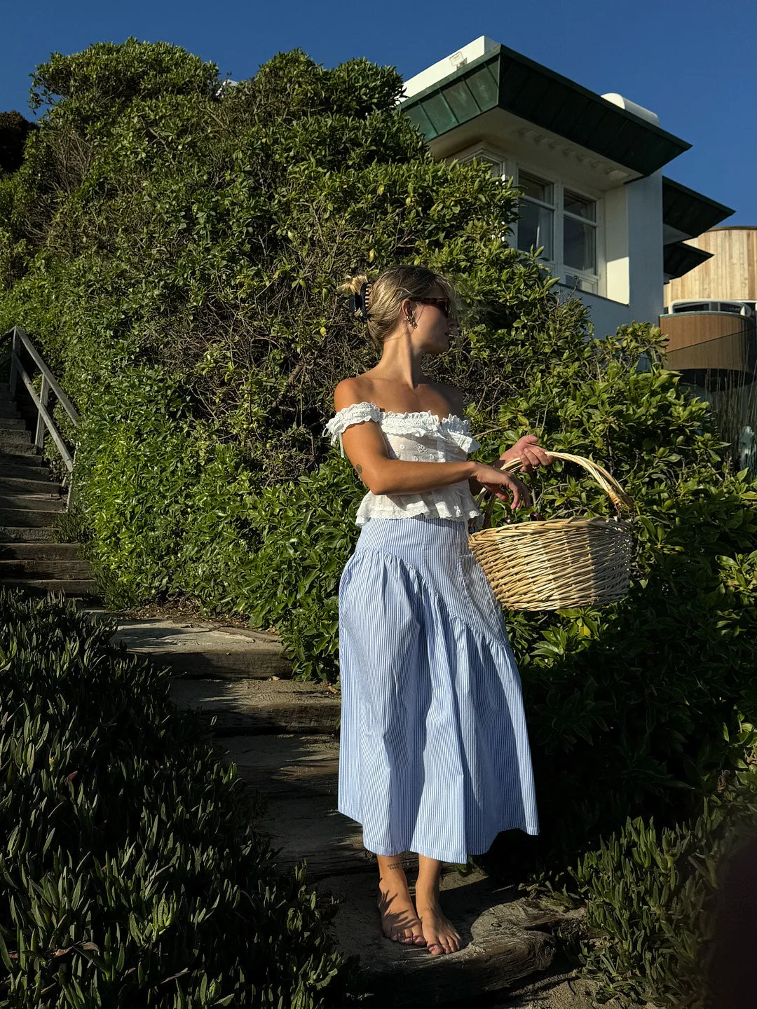 Maeve Midi Skirt - Blue Stripe sold by Lisa Says Gah product image thumbnail 4