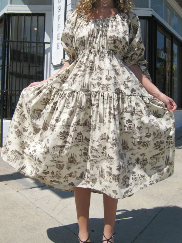 Jolen Dress - Brown Print sold by Lisa Says Gah