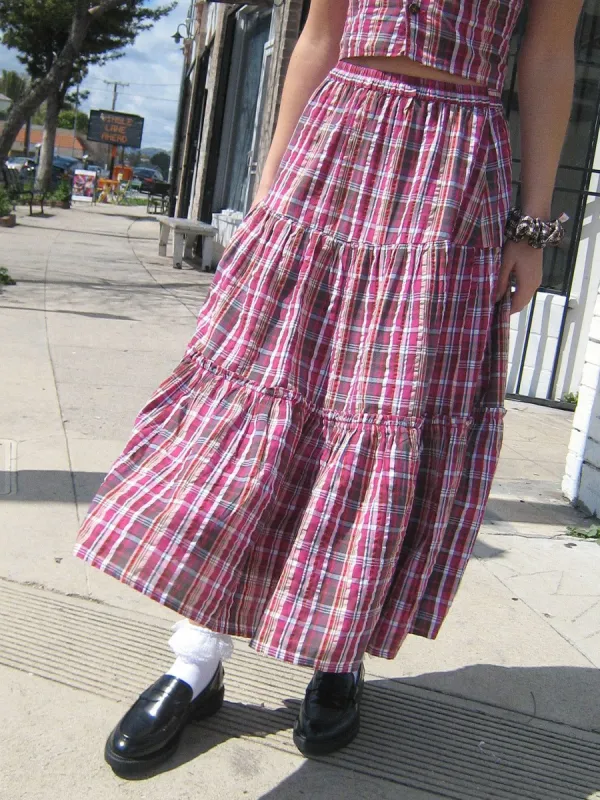 Thea Prairie Skirt - Raspberry sold by Lisa Says Gah