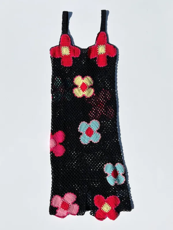 Elvira Crochet Midi Dress - Black sold by Lisa Says Gah