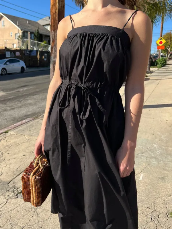 Cotton Poplin Maxi Dress - Black sold by Lisa Says Gah