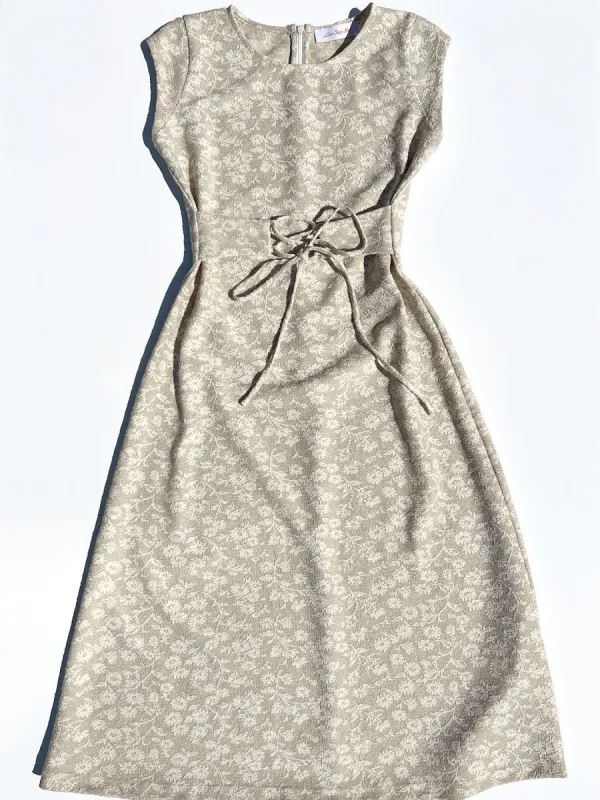 Charlotte Dress - Daisy Jacquard Mint made by Lisa Says Gah