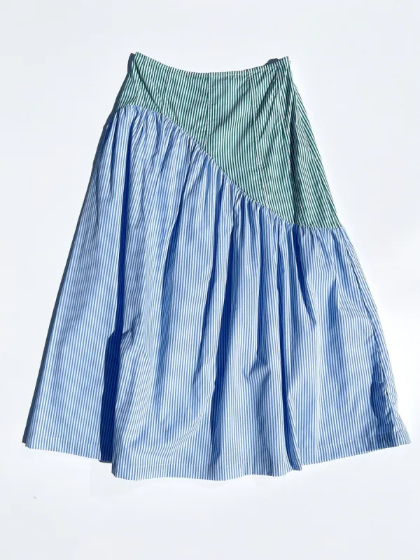 Maeve Midi Skirt - Sky Leaf Stripe sold by Lisa Says Gah