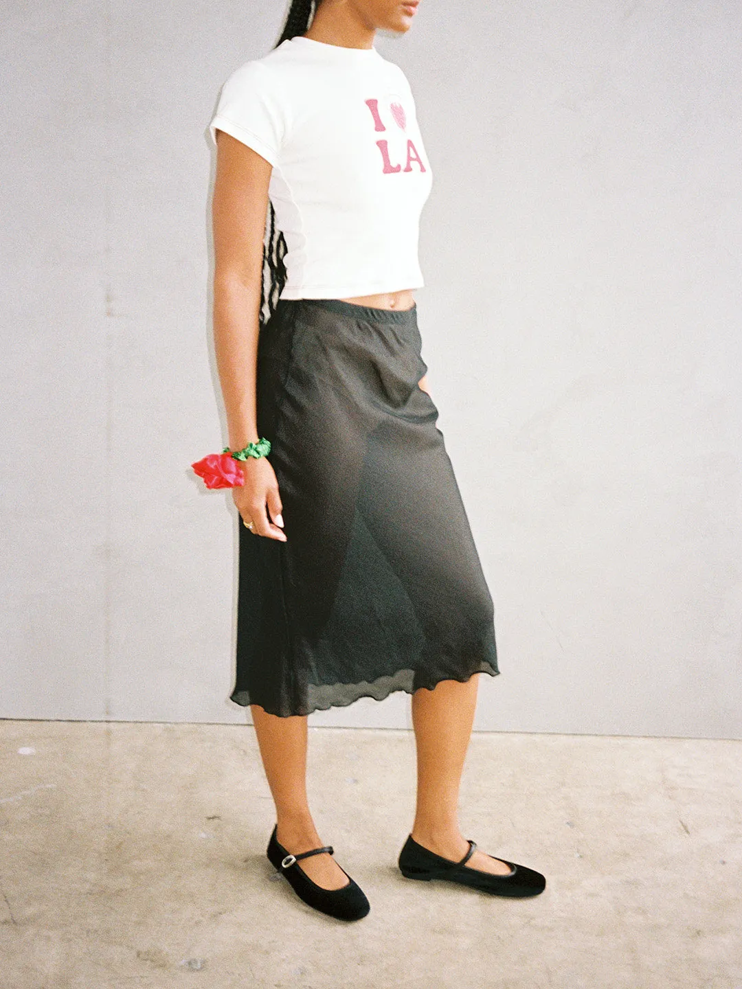 Sandy Midi Skirt - Black Organza sold by Lisa Says Gah product image thumbnail 5