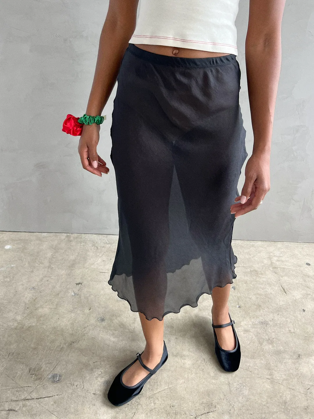 Sandy Midi Skirt - Black Organza sold by Lisa Says Gah product image thumbnail 3
