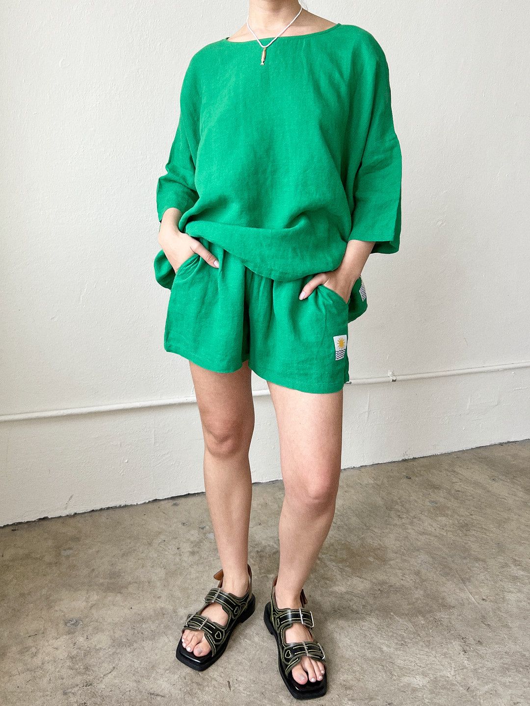 Basic Linen Top - Grass sold by Lisa Says Gah product image thumbnail 5