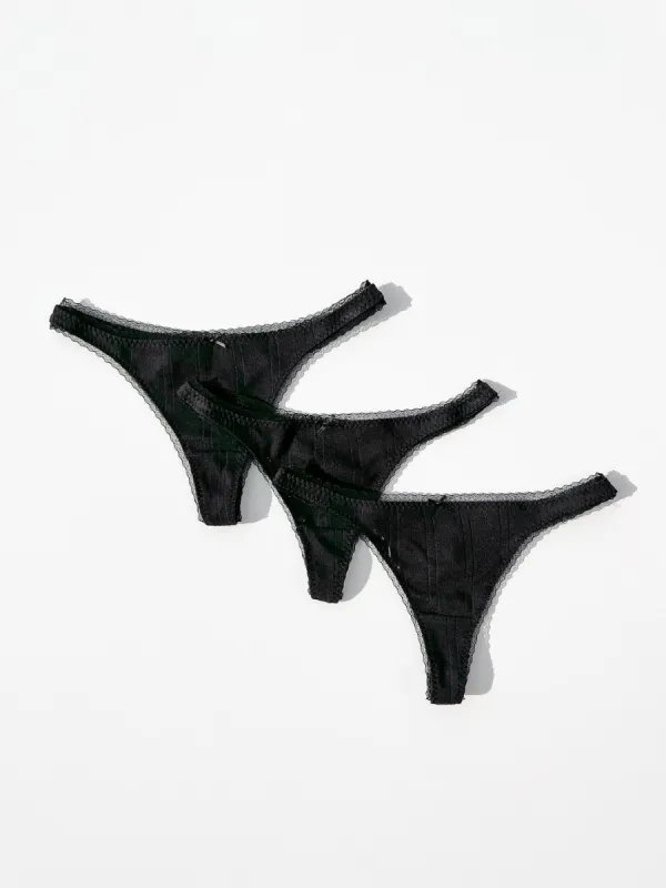 Cou Cou The Thong 3 Pack - Black made by Lisa Says Gah