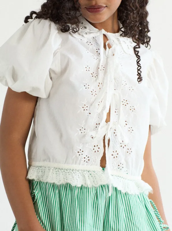 Goat Eyelet Blouse - White sold by Lisa Says Gah
